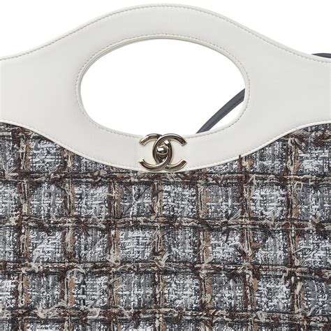 chanel tweed shopping bag.